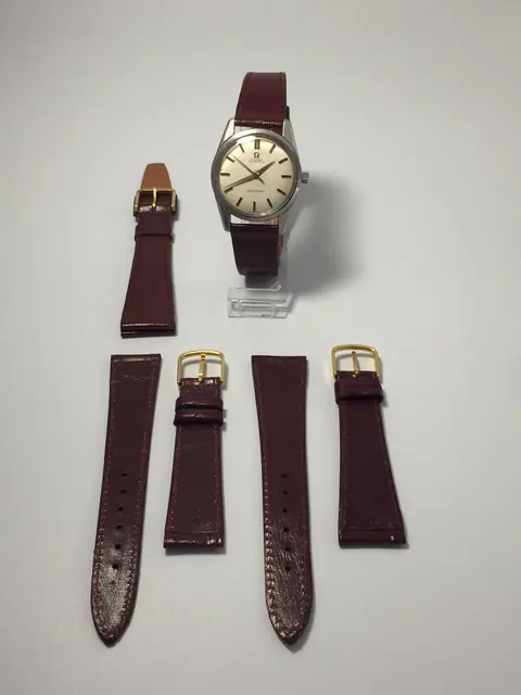 Correa de cuero color vino para reloj vintage