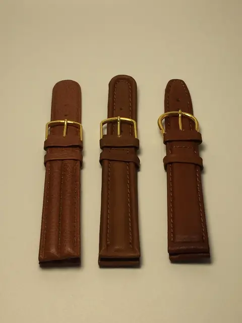 Correa de cuero marrón con barriga de 18 mm