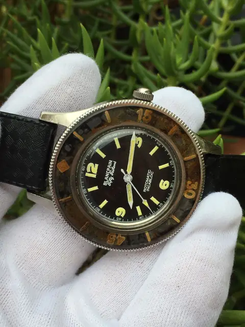 Blancpain Fifty Fathoms vintage 1953 bisel de baquelita · foto 3