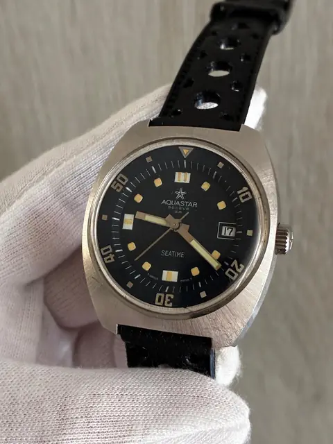 Reloj diver Aquastar Seatime automático de los años 70