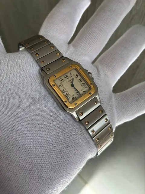 Cartier Santos ref. 1566 en acero y oro con esfera crema · foto 4