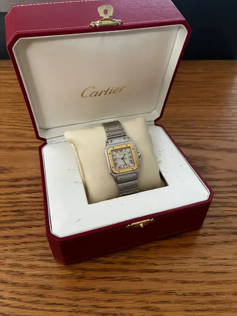 Cartier Santos ref. 1566 en acero y oro con esfera crema · foto 5