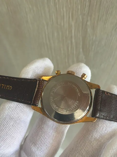Cronógrafo vintage de cuerda Chronometre con caja chapada en oro · foto 3