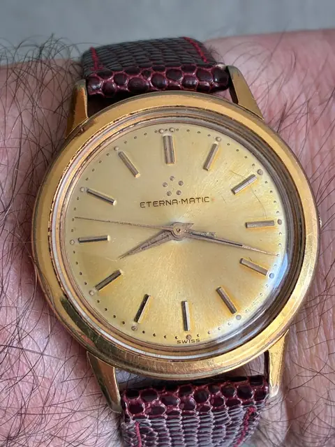 Reloj Eterna-Matic vintage automático con caja chapada en oro