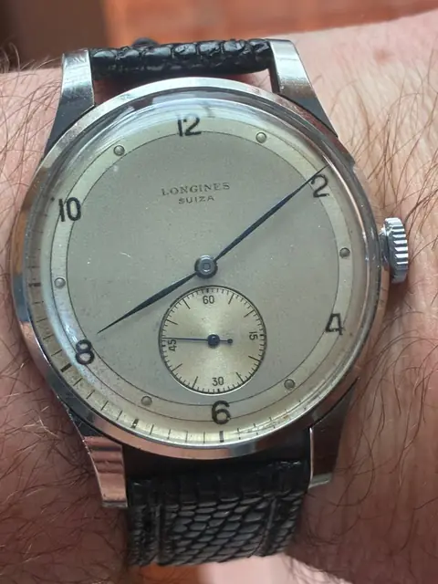 Reloj Longines jumbo vintage años 50 con esfera bitono