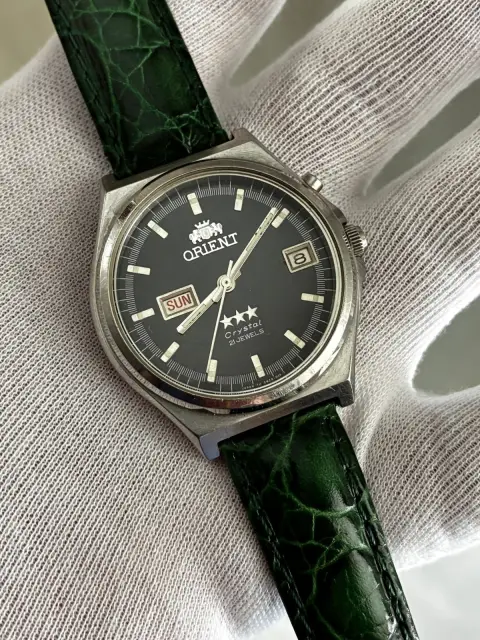 Reloj Orient automático esfera negra recién revisado · foto 4