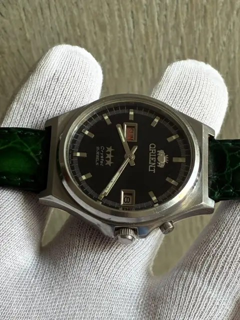 Reloj Orient automático esfera negra recién revisado · foto 6