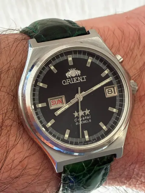 Reloj Orient automático esfera negra recién revisado