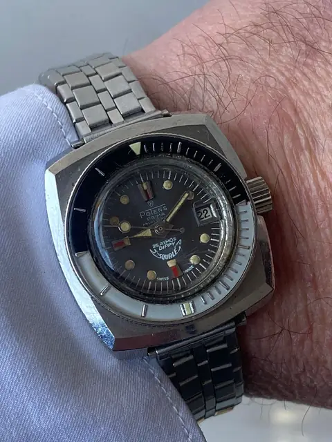 Potens Squale diver vintage de mujer bisel de baquelita