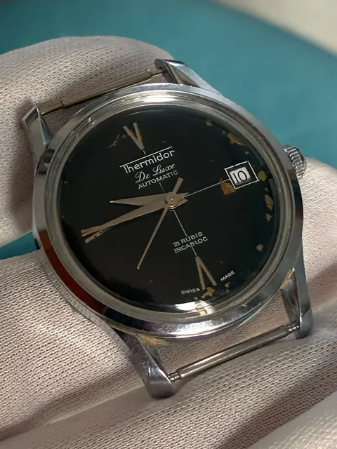 Reloj Thermidor De Luxe vintage automático con esfera negra · foto 7