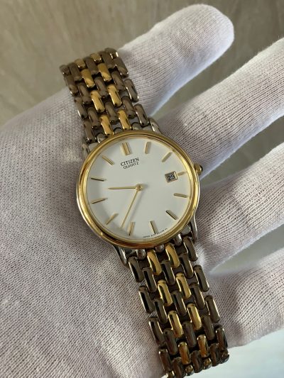 Reloj Citizen a estrenar, baño de oro, antiguo stock de relojería. - Imagen 2