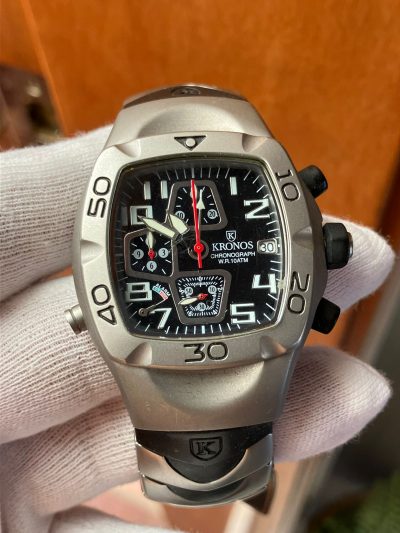 Reloj Kronos, suizo, cronógrafo con alarma, caja y garantía. - Imagen 5