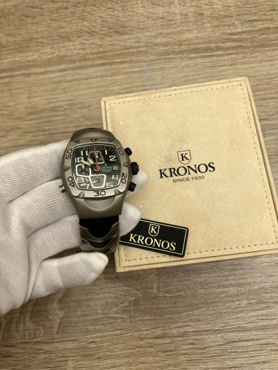 Reloj Kronos, suizo, cronógrafo con alarma, caja y garantía. - Imagen 6