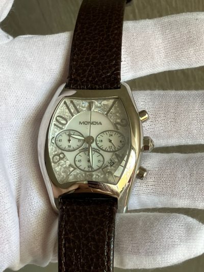 Reloj mondia suizo Quartz crono a estrenar con estuche de cierre de relojería - Imagen 9