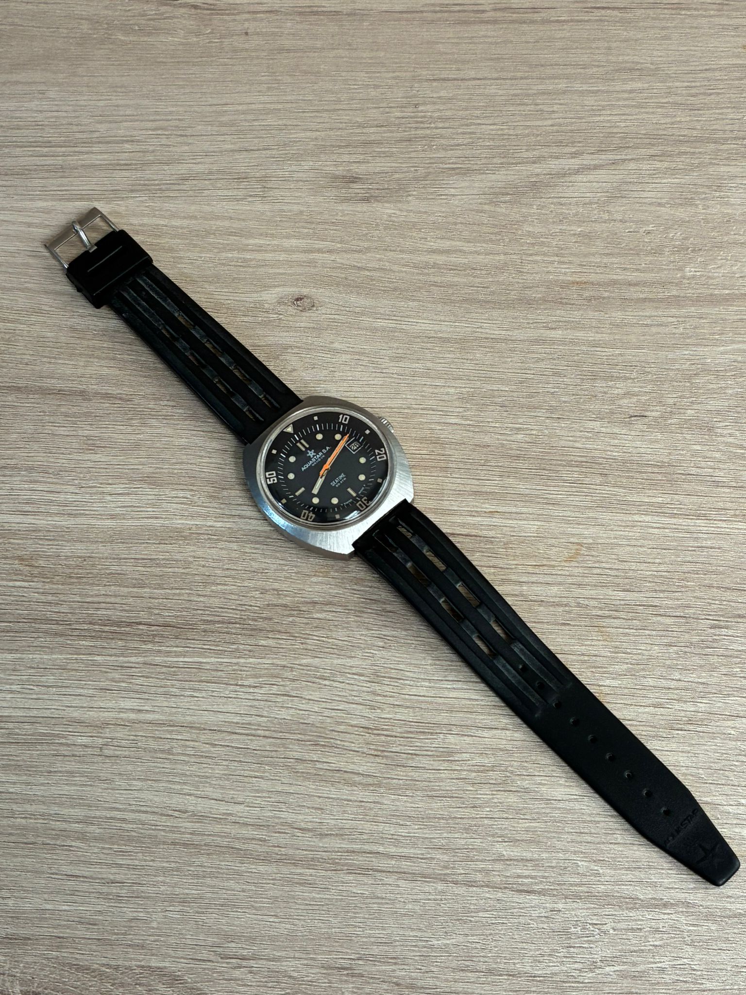 Reloj Aquastar diver automático modelo seatime todo original - Imagen 5