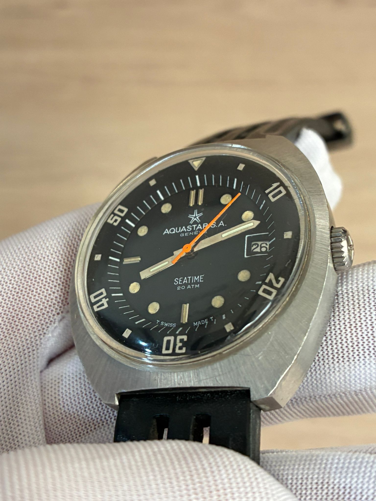 Reloj Aquastar diver automático modelo seatime todo original - Imagen 3