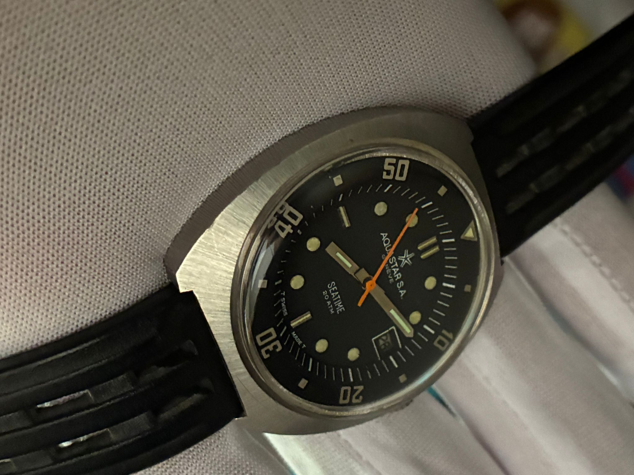 Reloj Aquastar diver automático modelo seatime todo original - Imagen 4