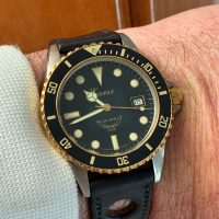 Reloj diver Squale mixto acero y oro