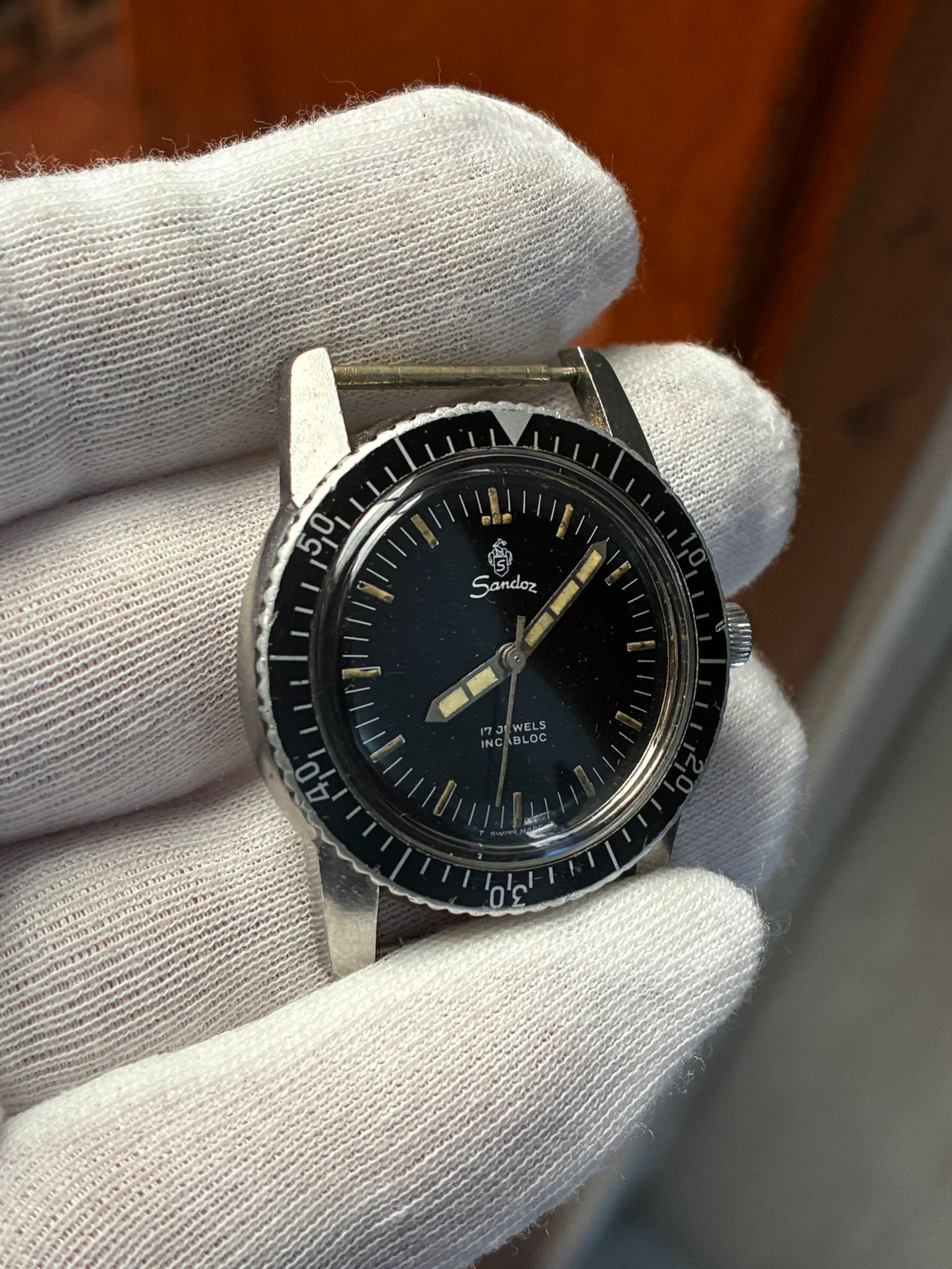 Reloj sandoz diver acero corona firmada - Imagen 3