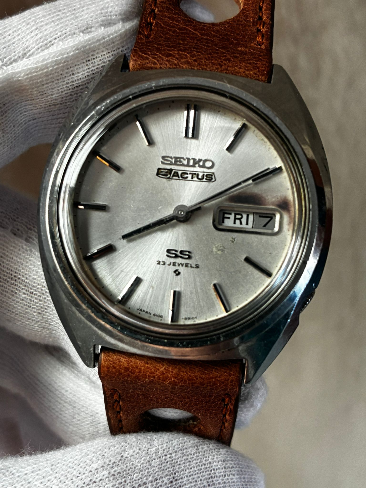 Reloj Seiko automático 5 actús SS ref 6106 revisado - Imagen 6