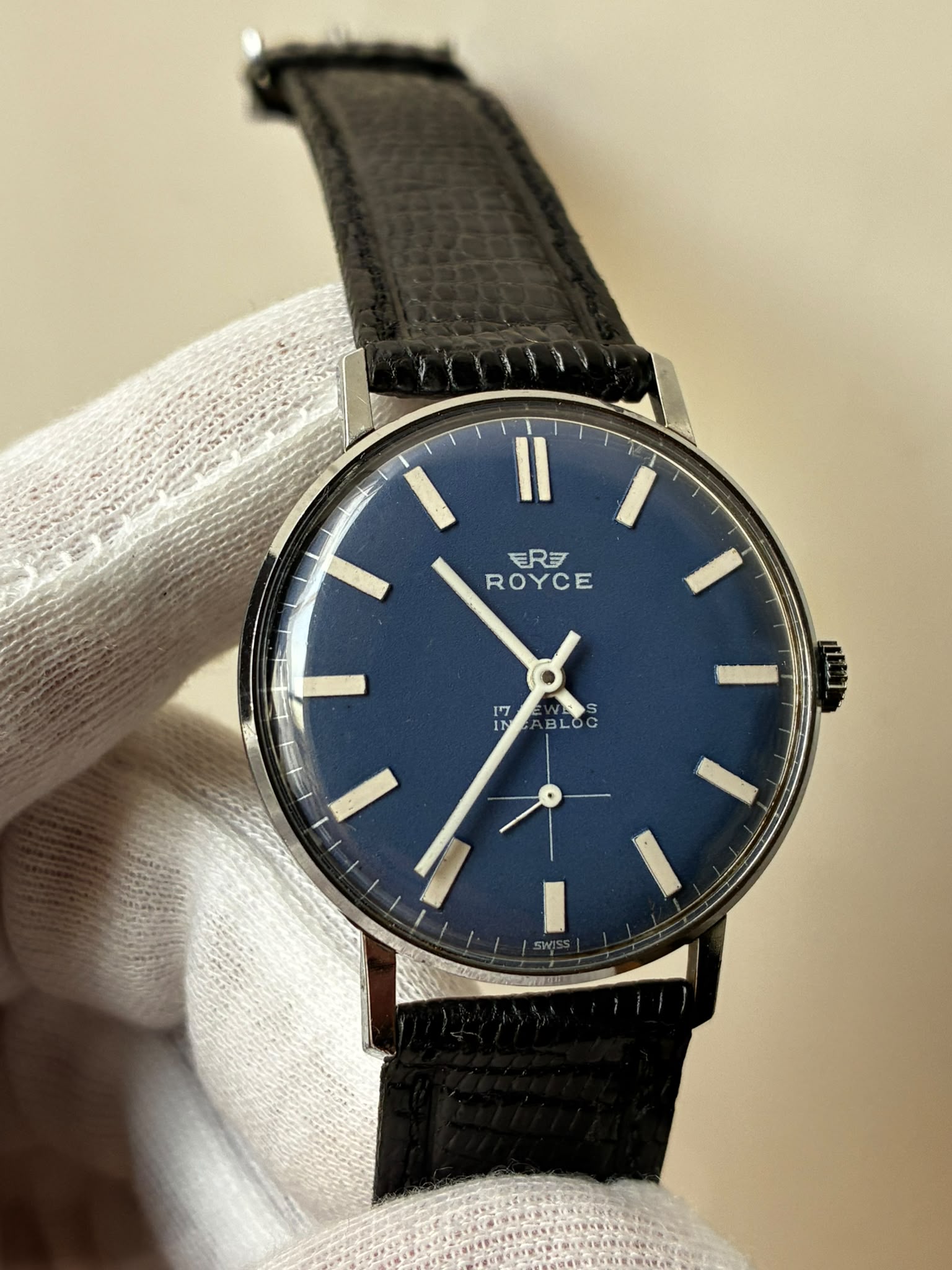 Reloj royce esfera azul espectacular