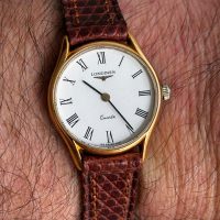 Reloj longines Quartz baño de oro