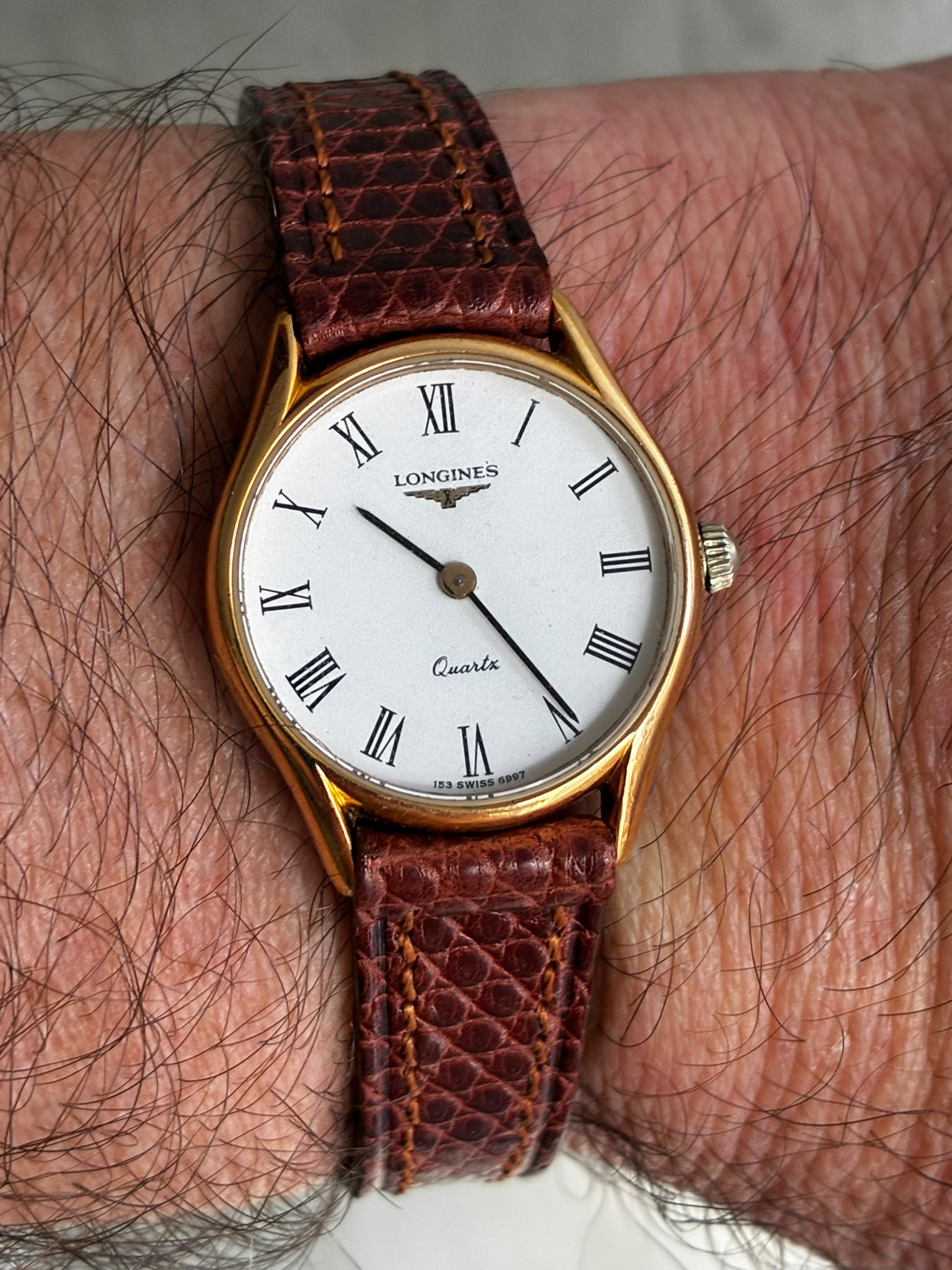 Reloj longines Quartz baño de oro