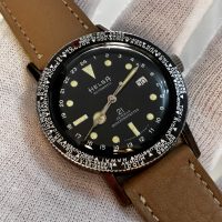 Reloj diver automático 24 horas bisel horas mundiales